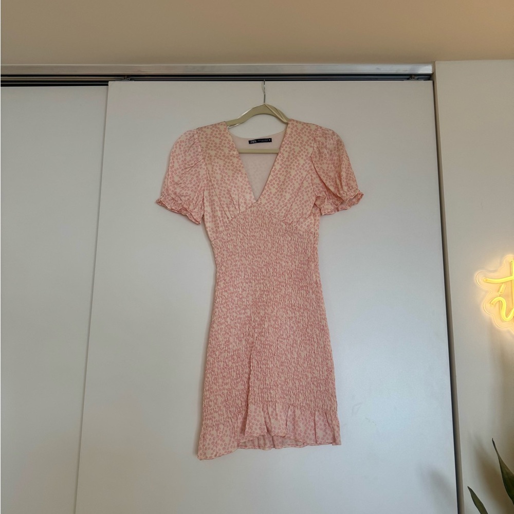 Zara Pink Floral Mini Dress